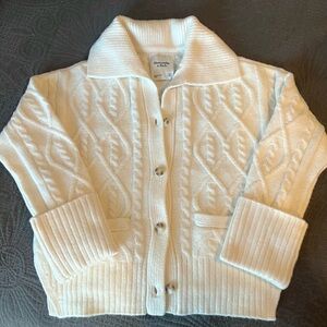Abercrombie white chunky knit sweater